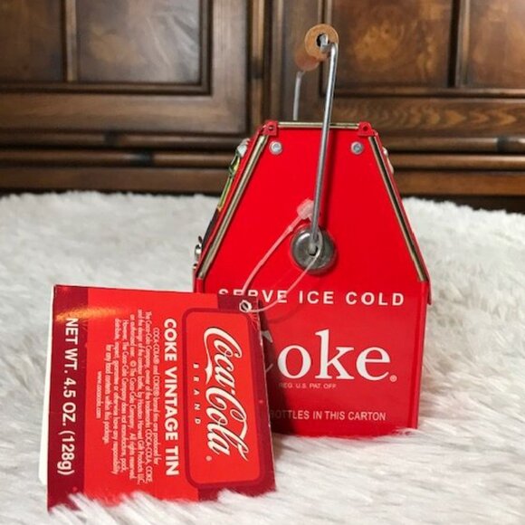Vintage Coca-Cola Handled Dual - Side Open Raised Coke Bottle Toolbox Tin - Picture 3 of 8